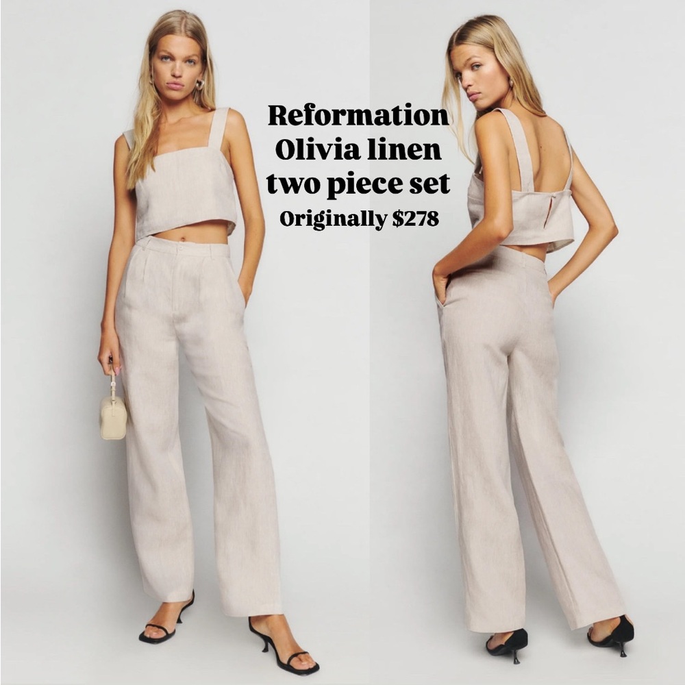 Reformation Olivia Linen Two Piece Set